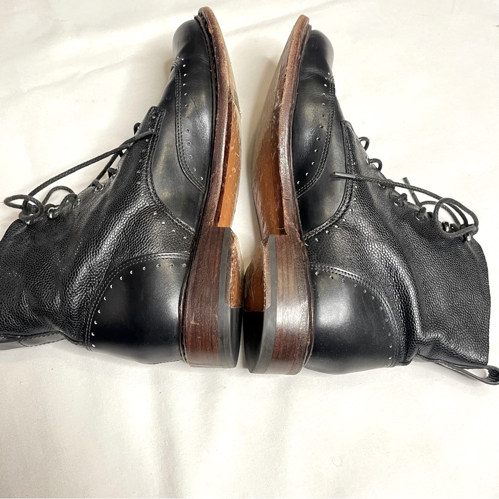 Rag & bone black leather laser cut cozen lace up boots - Picture 5 of 12